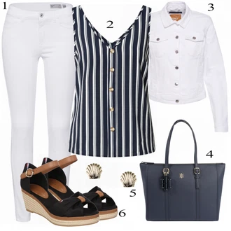 Outfit s Šedá/Krémová/Bílá/Světle šedá Džínové Bund/Krátký Bund/Letní Bund/Košilová bunda/Krátký Bund/Krátké Džínové Bundičky Only "Módní letní styl"