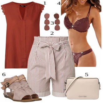 Outfit s Červená Halenka a Tunika/Halenka Móda Pro Plnoštíhlou/Halenka & Tunika Only "Módní letní styl"