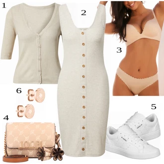 Outfit s Šedá Kardigan Vila "Perfektní na léto"