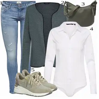 Outfit s Zelená/Tmavě Zelená Pletenina veľkej veľkosti/Park velké velikosti/Šaty Móda Pro Plnoštíhlou/Kraťas pro plnoštíhlé Only "Ulice Styl Outfit"