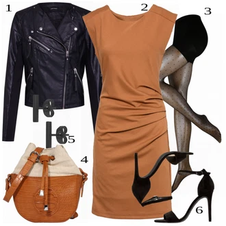 Puntíkatý Outfit s Tmavě šedá/Khaki/Béžová/Růžová/Šedá/Zlatý Punčocháče/Třpytivý punčocháč/Punčocháče Velká Velikost MAGIC Bodyfashion "Lehký outfit"