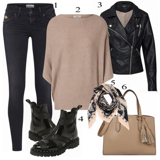 Outfit s Černá Kozačka Chelsea Boty/Motorkářská bota/Vintage Kotníková Bota/Kožená bunda/Letní kotníková Kozačka/Plochá Kotníková Bota/Kožená kotníková bota LEMON JELLY "Módní Ležérní Outfit"