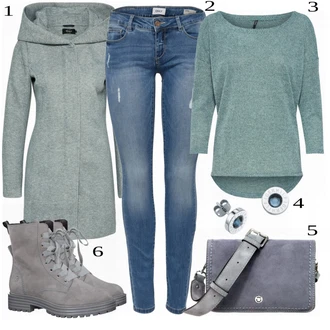 Outfit s Šedá Kozačka Tamaris "Módní Ležérní Outfit"