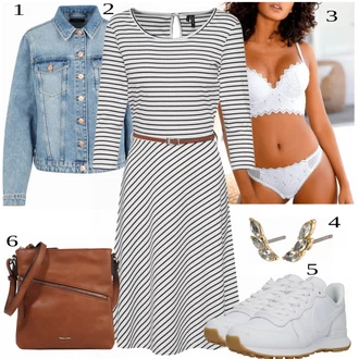 Outfit s Šedá Šaty s výstřihem/Šaty Móda Pro Plnoštíhlou/Šaty s Páskem/Košilové šaty VERO MODA "Módní Ležérní Outfit"