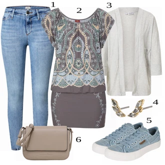 Outfit s Šedá/Tyrkysový Dockers by Gerli "Módní Ležérní Outfit"