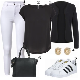 Outfit s Černá Halenka a Tunika/Tričko & Top Móda Pro Plnoštíhlé/Halenka Móda Pro Plnoštíhlou Only "Módní Ležérní Outfit"