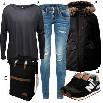 Outfit sa Crna Tenisica New Balance "Modni Kežual Outfit"