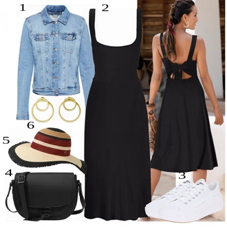 Ležérní outfity 60. Let s Zlatý/Béžová Visací/Sponka do ucha/Pecka/Kruhová Pilgrim "Módní Ležérní outfit"Look: Lesk, Styl, 60. Let, 90tá léta, Unisex, Retro, 80tá léta