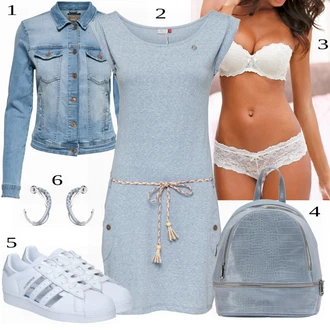 outfit mit Modra/Turkizna Denim Jakna Only "Tvoj cool outfit"