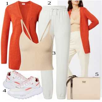 Outfit s Červená Kardigan Vila "Lehký outfit"