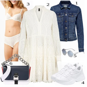 Outfit s Modrá/Tmavě modrá/Světle modrá Vintage Bund/Krátké Džínové Bundičky/Džínové Bund Only "Módní jarní Outfit"