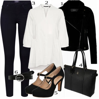 outfit mit Črna Usnjena Jakna VERO MODA "Modna pomladna oblačila"