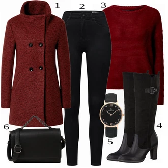 Outfit s Černá Kozačka S.Oliver "Módní zimní Outfit"