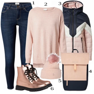 Outfit s Béžová Klobouk Tommy Hilfiger "Módní zimní Outfit"