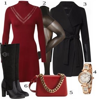 Outfit s Černá Kozačka S.Oliver "Módní zimní Outfit"