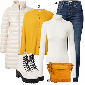 Outfity na zimu Len s Šedá/Bílá Košile Leger by Lena Gercke "Módní zimní Outfit"