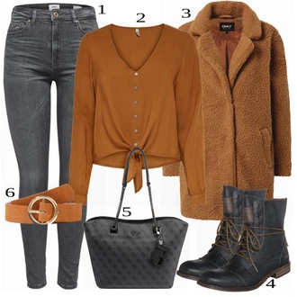 Zimske Outfiti mit Rjava Bluza & Tunika Only "Modna zimska oblačila"