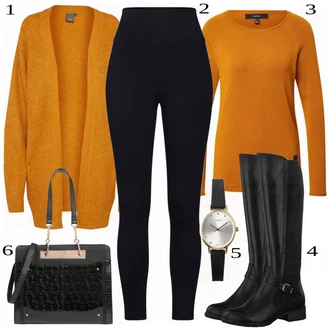 Outfit s Modrá Kozačka Tamaris "Módní zimní Outfit"
