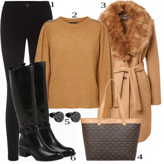 Outfity na zimu s Černá Dlouhá tylová Sukně/Dlouhý Zimní Kabát/Dlouhé Šaty/Zvonové Džíny Pieces "1"