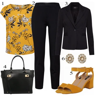 Outfit s Černá 7/8 Kalhoty Only "Módní"