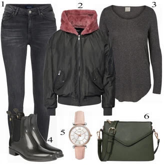 Outfit s Černá Kozačka LEMON JELLY "Módní"