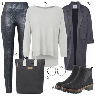Outfit s Šedá/Světle šedá/Tmavě šedá Přechodový Kabát/Dlouhý kabát/Vlněný Kabát/Zimní Kabát Vlněný kabát/Kabát Bouclé/Oversize Kabát/Lodenový kabát/Tweedový Kabát/Midi Kabát/Kašmírový Kabát Pieces "Módní"
