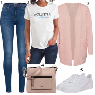 Outfit s Tričko Hollister "Módní Vzhled"