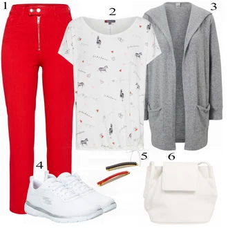 Flex Appeal 3.0 Outfit s Bílá/Šedá/Krémová Gymnastická bota/Tenisová bota/Bota na fitness/Tréninková bota/Běžecká bota/Golfová bota Skechers "Náladový"