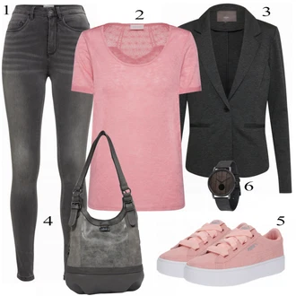 Ležérní outfity Kate s Tmavě šedá/Šedá/Světle šedá Ichi "Náladový"