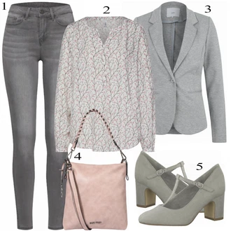 Ležérní outfity Kate s Šedá/Světle šedá Ichi "Náladový"