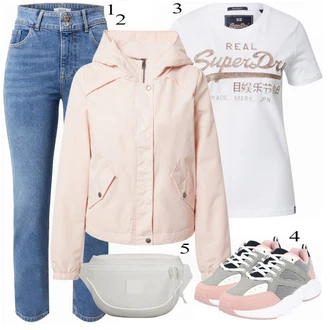 outfit mit Roza/Bež/Modra VERO MODA "Lepa poletna obleka"