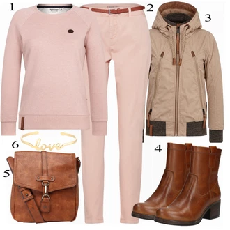 Outfit s Červená Kotníková Bota/Zimní Bota/Nízká Bota na podpatku Bullboxer "Naketano"