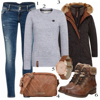 Outfit s Kozačka Mustang "NaketanoBrown"