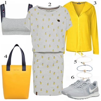 Outfit s Šedá Teniska Nike Sportswear "Naketano šaty"