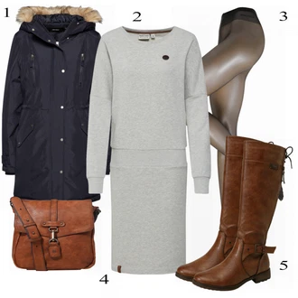 Outfit s Červená Zimní bota/Kozačka po Kolena/Chelsea Boty/Kožená Kozačka nad Koleno/Klasická kozačka Mustang "NaketanoGirl"