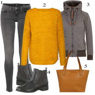 Outfity na zimu s ?lutá Pletený Od?v Only "Naketano Bunda"