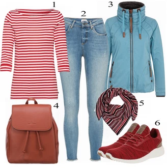 Zpátky do školy Outfit s Červená/Hnědá/Oranžová Pánská taška/Taška/Mini batoh/Mini batoh/Taška na telefon Tom Tailor "Naketano Bunda"Look: Malle, Bar, Pohřeb, Karneval, Koncert, Galavečer, Škola, Zvláštní příležitosti, Zpátky do školy