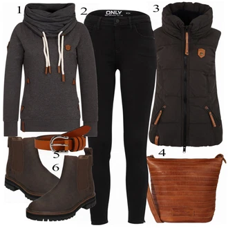 Outfit s Černá Kozačka Timberland "Naketano Vzhled"