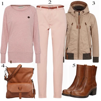 Outfit s Červená Kotníková Bota/Zimní Bota/Nízká Bota na podpatku Bullboxer "Naketano Vzhled"