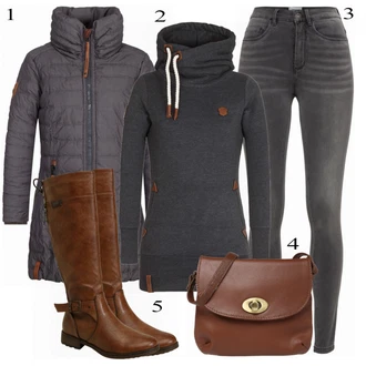 Outfit s Červená Zimní bota/Kozačka po Kolena/Chelsea Boty/Kožená Kozačka nad Koleno/Klasická kozačka Mustang "Naketano Vzhled"