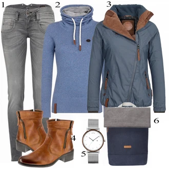 Outfit s Šedá Herrlicher "Naketano Vzhled"