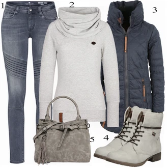 Outfit s Kozačka Tom Tailor "Naketano Svetr"