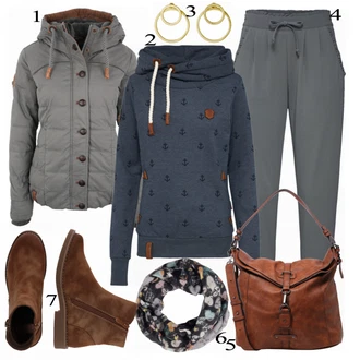 Ležérní outfity 60. Let s Zlatý/Béžová Visací/Sponka do ucha/Pecka/Kruhová Pilgrim "Naketano SALE"Look: Lesk, Styl, 60. Let, 90tá léta, Unisex, Retro, 80tá léta