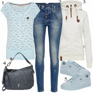 Outfit s Modrá/Bílá Kožené Boty/Push up Džín/Džíny s Nízkým Sedem/Slim Fit Džíny/Kožená Pánská Bund/Džín s Nízkým Pasem Gang "Naketano Shirt"