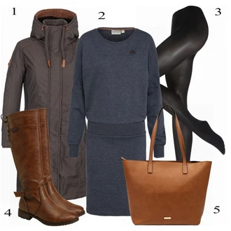 Outfit s Červená Zimní bota/Kozačka po Kolena/Chelsea Boty/Kožená Kozačka nad Koleno/Klasická kozačka Mustang "Naketanodress"