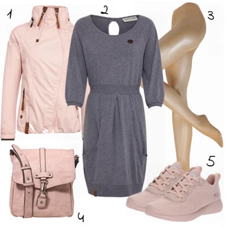 Outfit s Růžová Bota na fitness/Běžecká bota/Gymnastická bota/Tréninková bota Skechers "Naketano šaty"