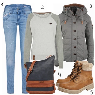 Outfit s Modrá Herrlicher "Naketanomood"