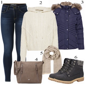 Outfit s Modrá Kozačka Tom Tailor "Nový Vzhled Jacke"