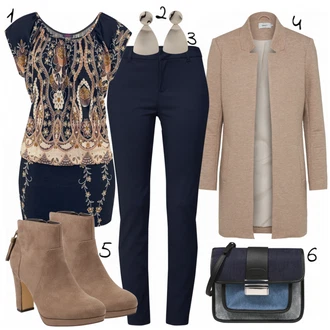 Outfit s Modrá Tričko Buffalo "Pěkný"