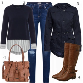 Outfit s Červená Zimní bota/Kozačka po Kolena/Chelsea Boty/Kožená Kozačka nad Koleno/Klasická kozačka Mustang "Pěkný Styl"